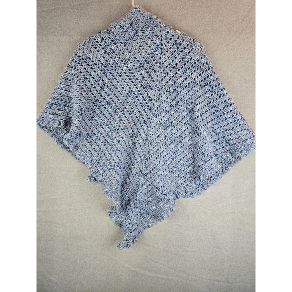 Handmade Crochet Triangular Scarf Shawl Knit 53